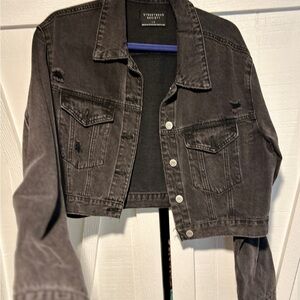 Streetwear Society Charcoal Distressed  Jean Jacket